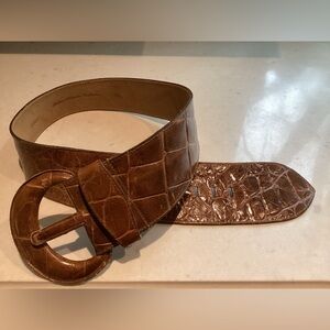 Ellen Tracy Alligator Calf Belt